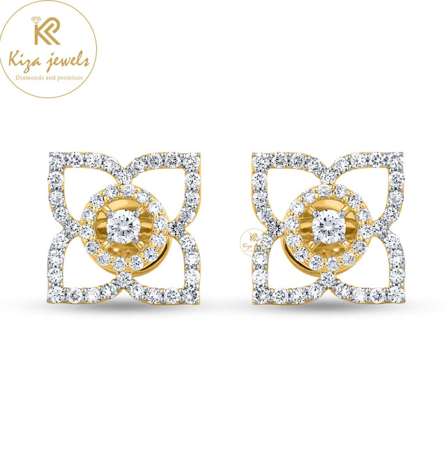 1.10 TDW Round Cut Diamond Stud Earring