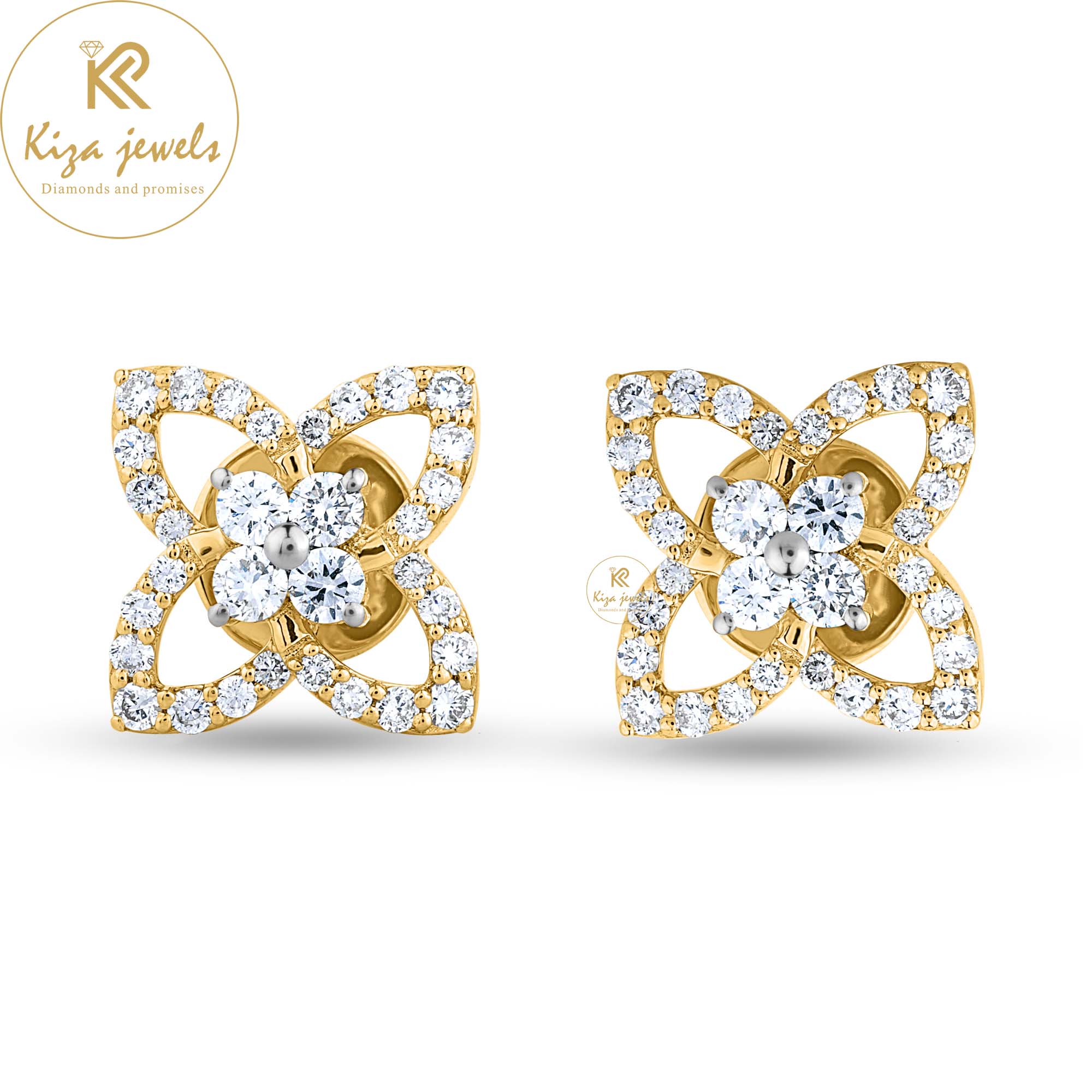 0.68 TDW Round Cut Diamond Stud Earring