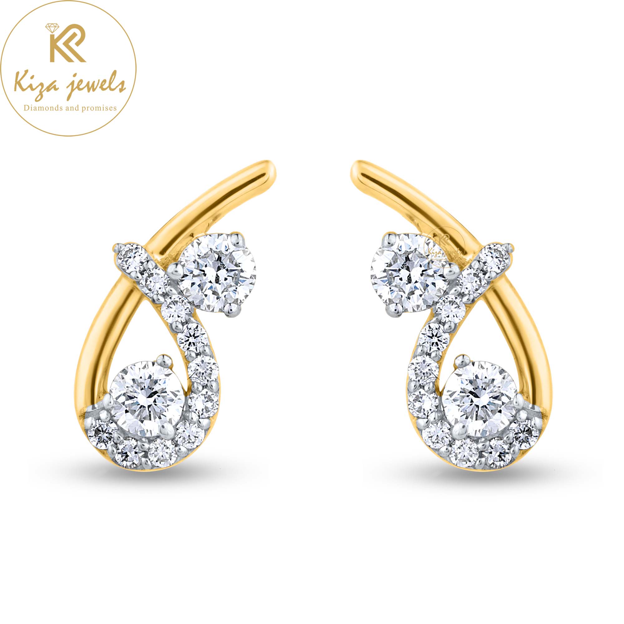 0.58 TDW Round Cut Diamond Stud Earring