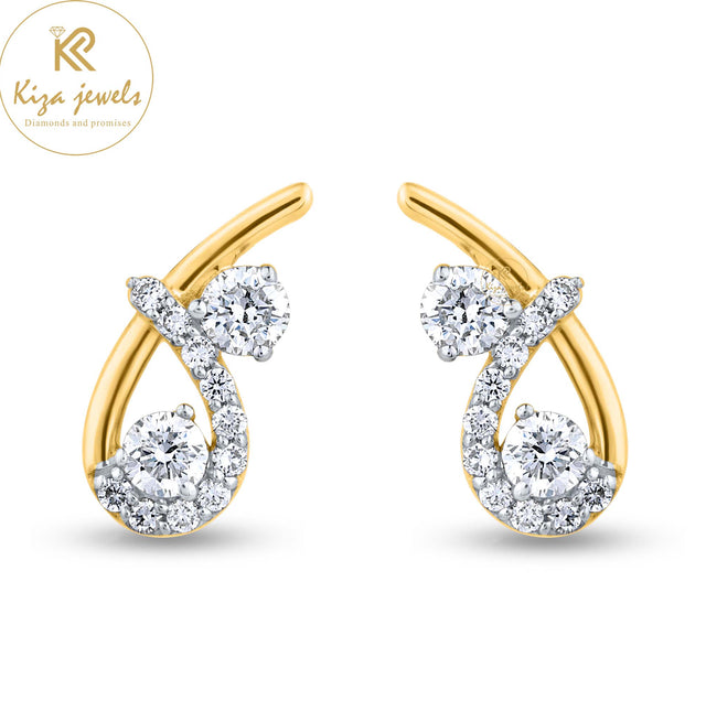 0.58 TDW Round Cut Diamond Stud Earring