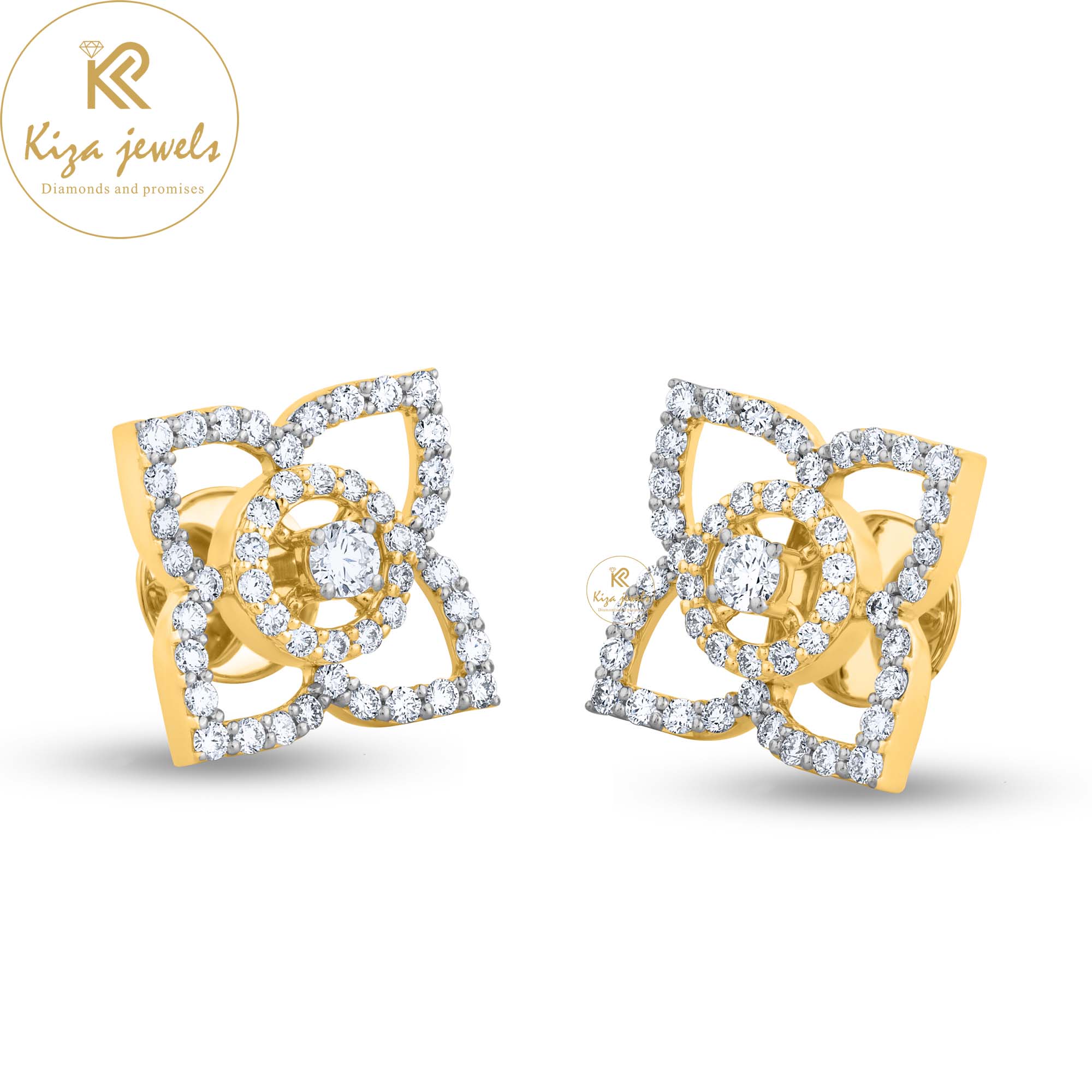 1.10 TDW Round Cut Diamond Stud Earring