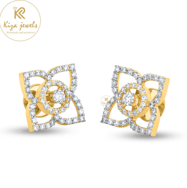 1.10 TDW Round Cut Diamond Stud Earring