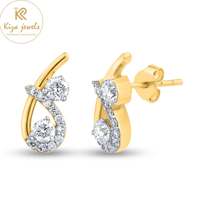 0.58 TDW Round Cut Diamond Stud Earring