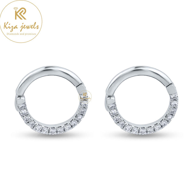 0.09 TDW Round Cut Diamond Hoop Earring