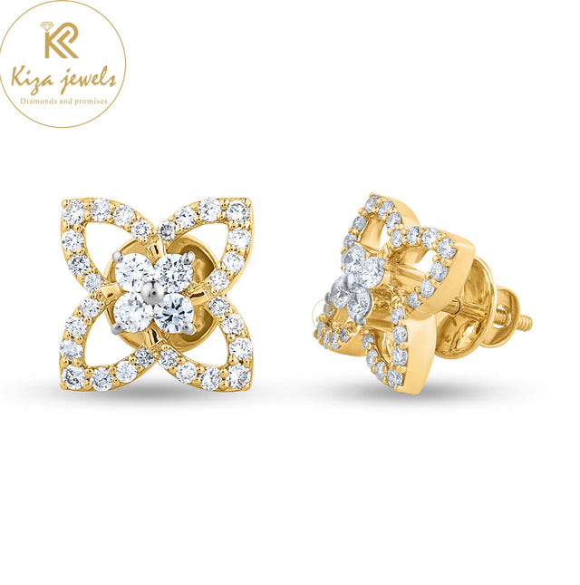 0.68 TDW Round Cut Diamond Stud Earring