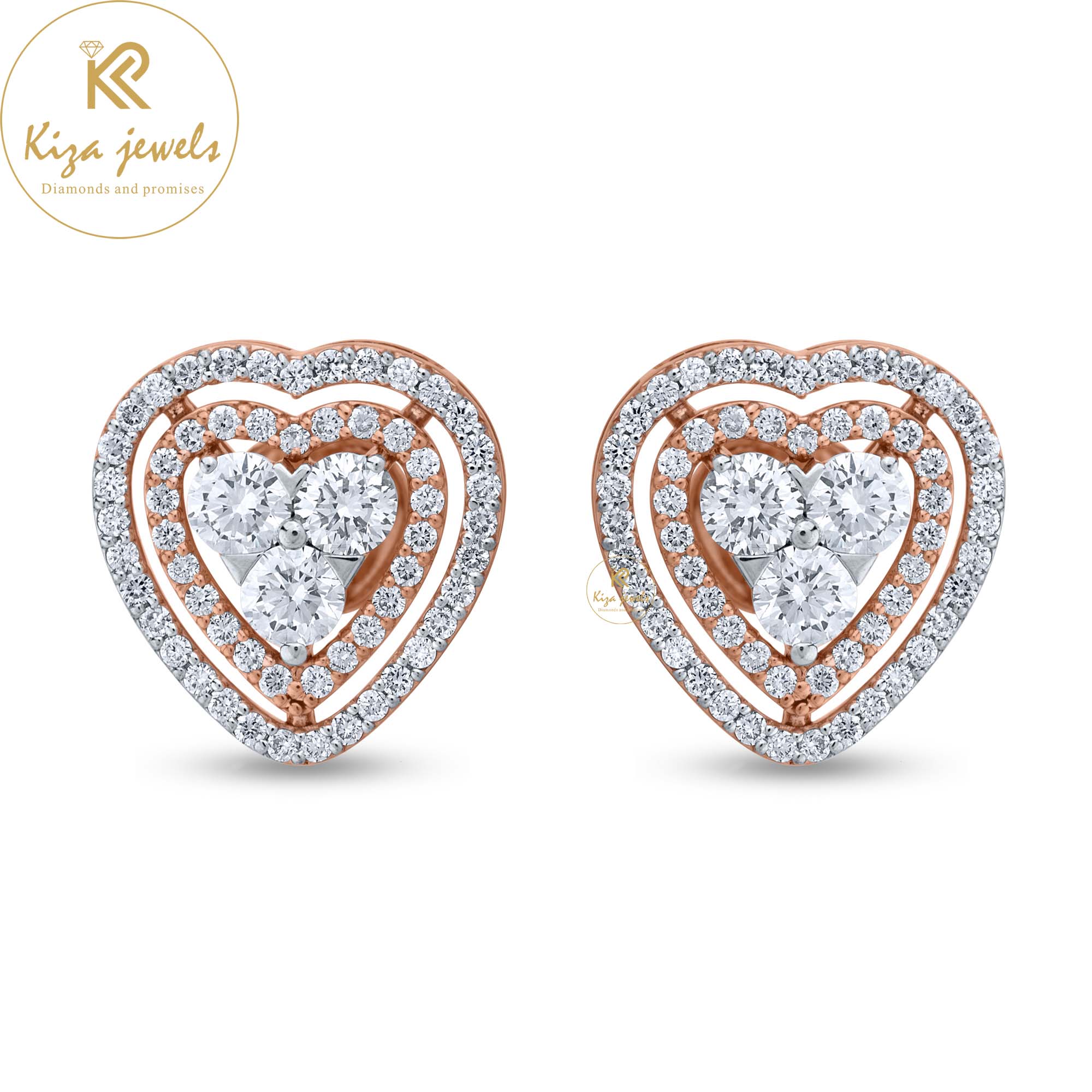 1.69  TDW Round Cut Diamond Stud Earring