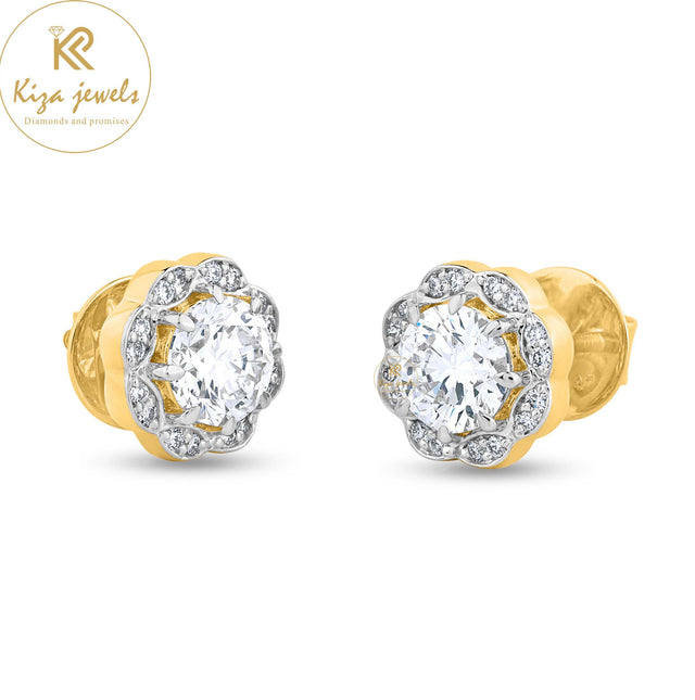 1.54 TDW Round Cut Diamond Stud Earring