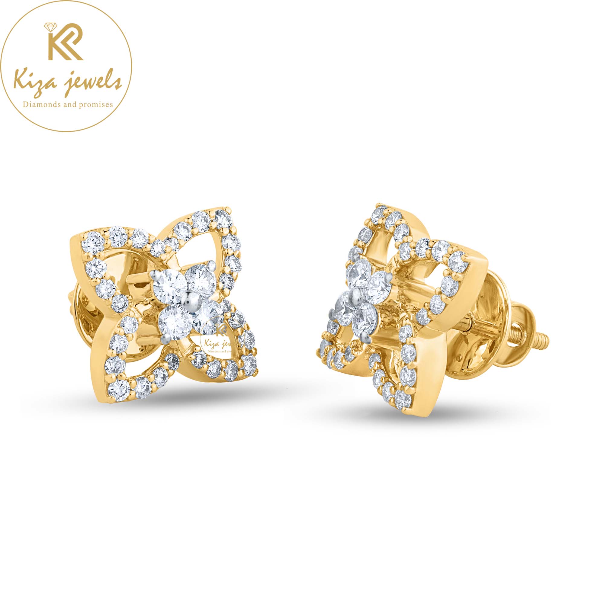 0.68 TDW Round Cut Diamond Stud Earring