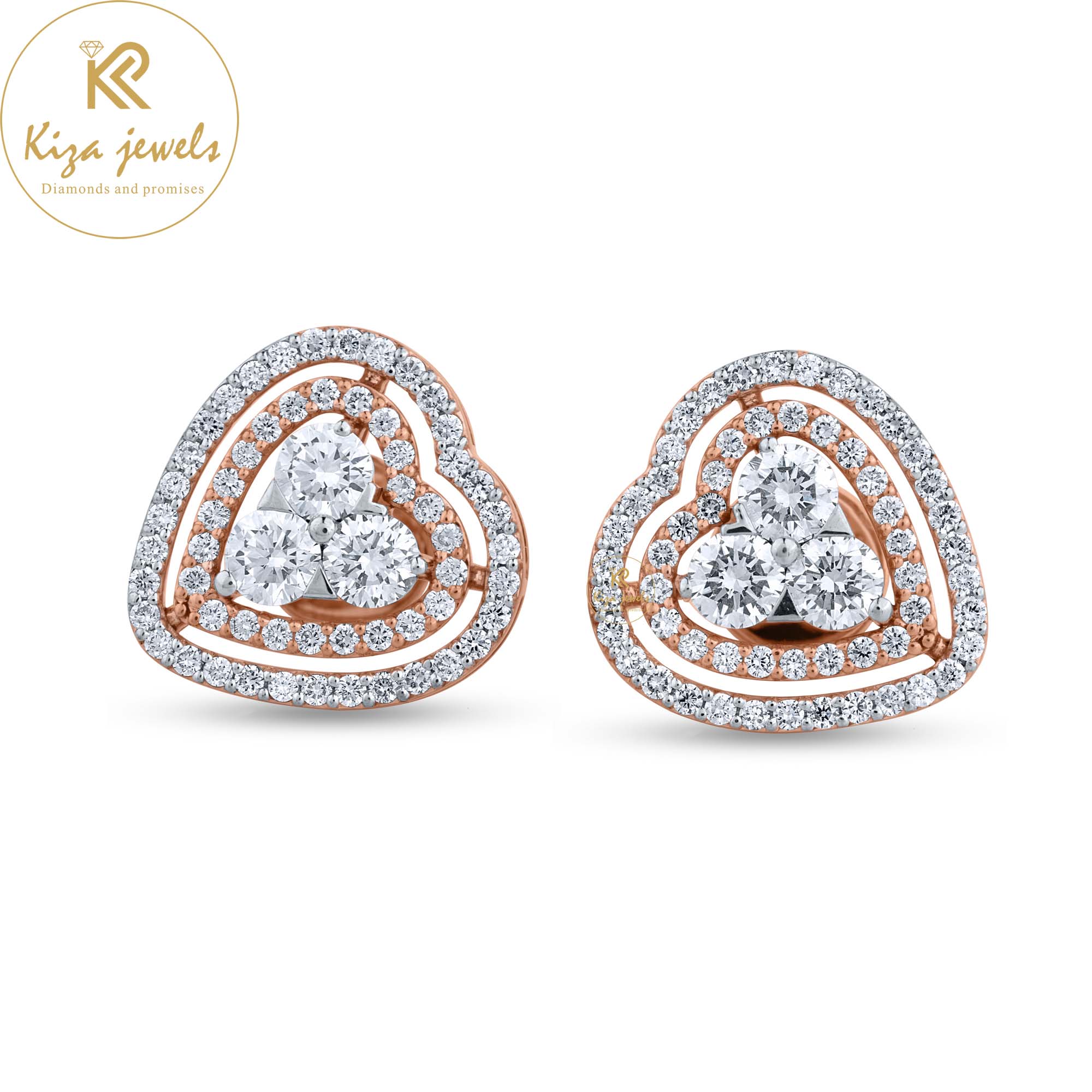 1.69  TDW Round Cut Diamond Stud Earring