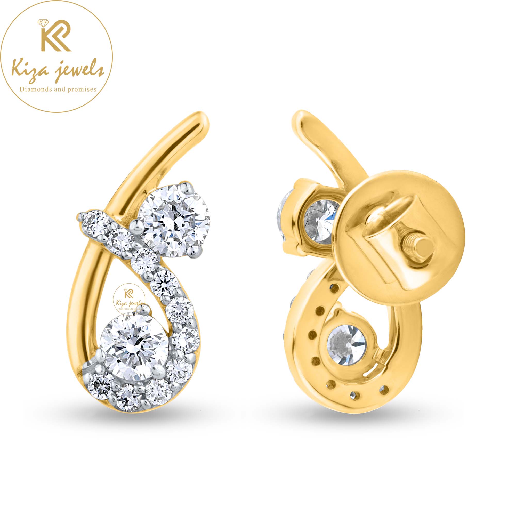 0.58 TDW Round Cut Diamond Stud Earring