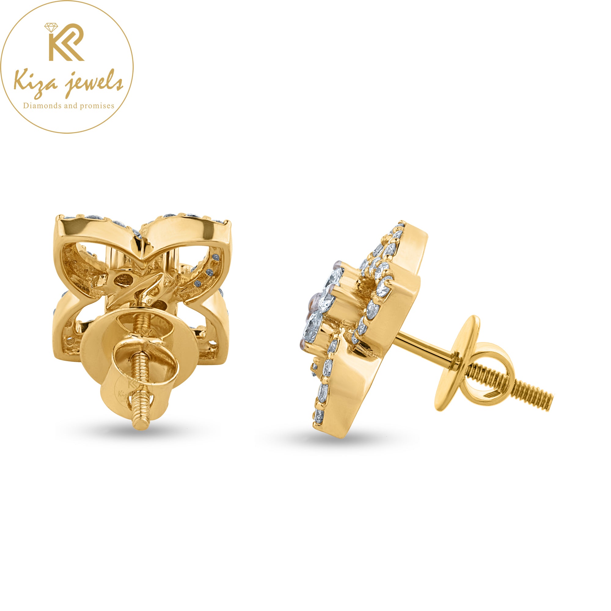 0.68 TDW Round Cut Diamond Stud Earring