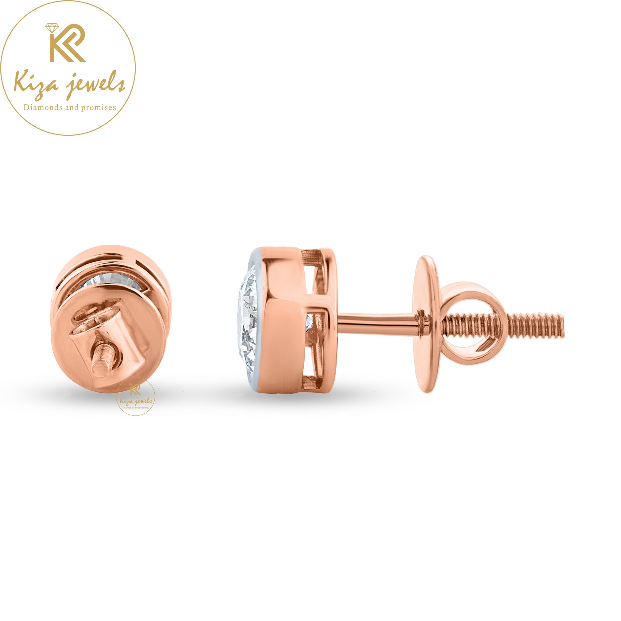 1.08 TDW Round Cut Diamond Stud Earring