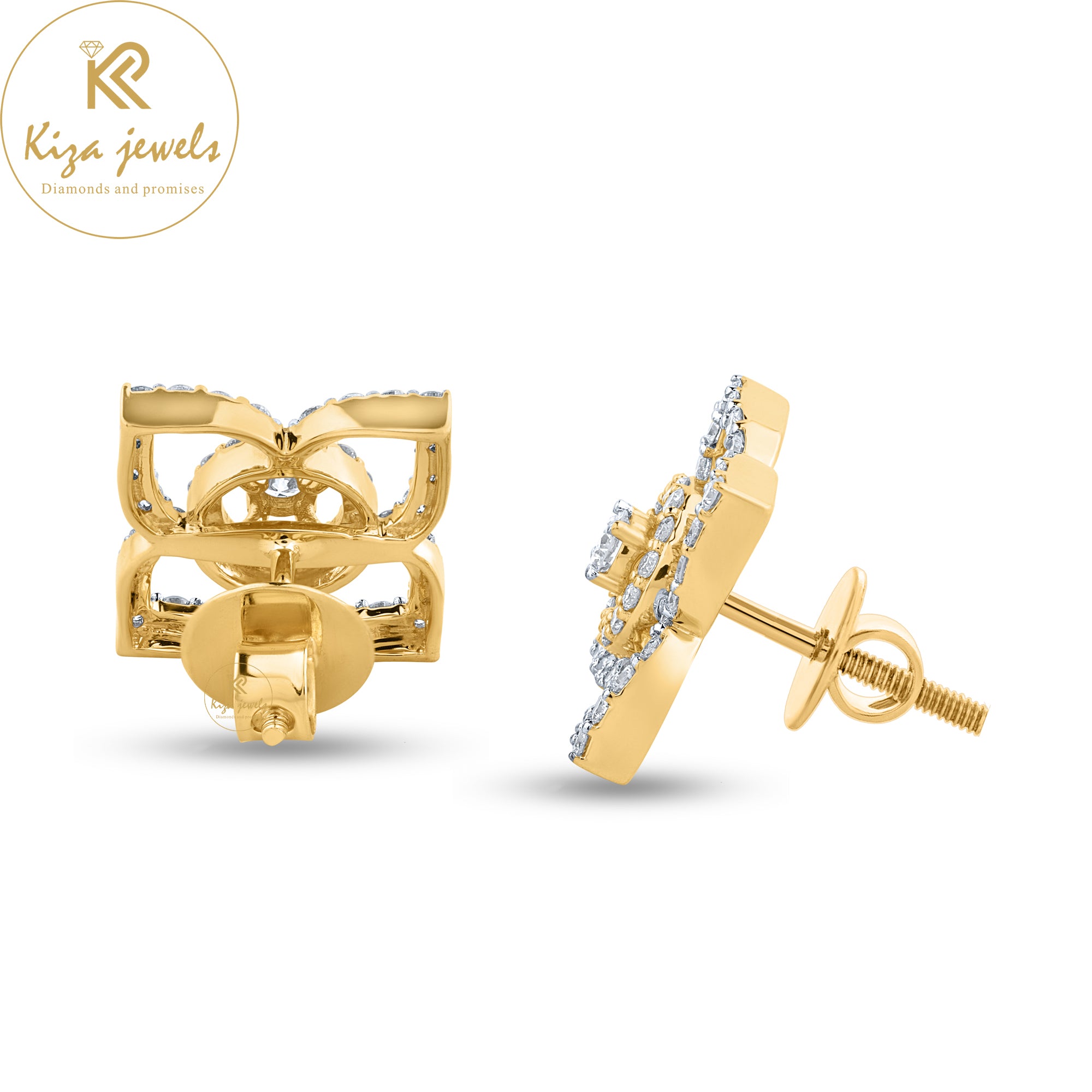 1.10 TDW Round Cut Diamond Stud Earring