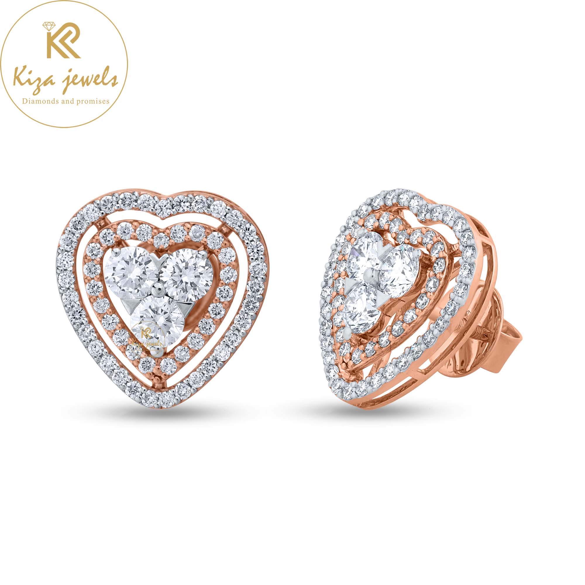 1.69  TDW Round Cut Diamond Stud Earring