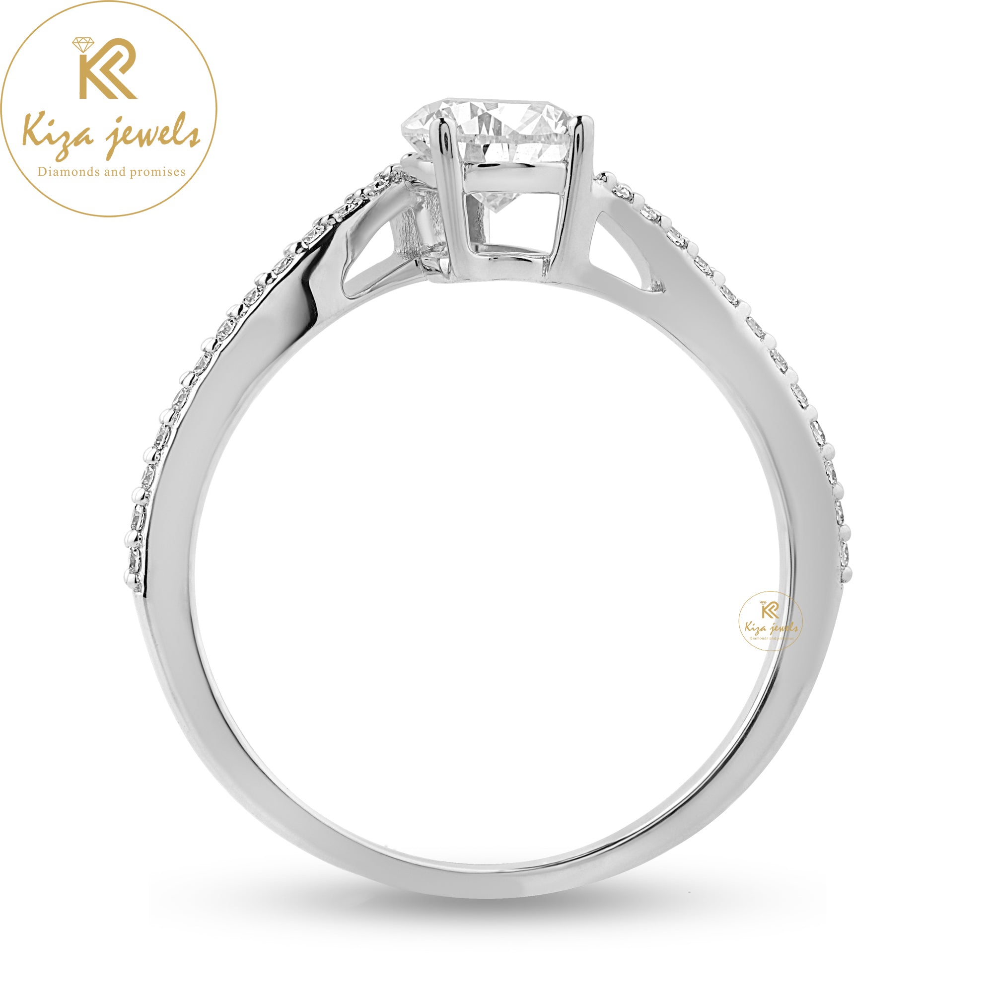 1.375 TDW Pear & Round Cut Women's Engagement Diamond Ring