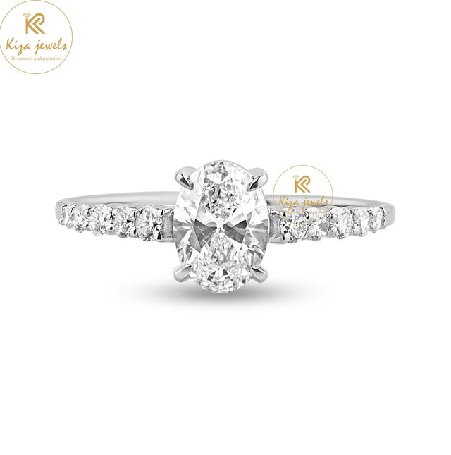 0.946 TDW Oval & Round Cut Women's Engagement Diamond Ring