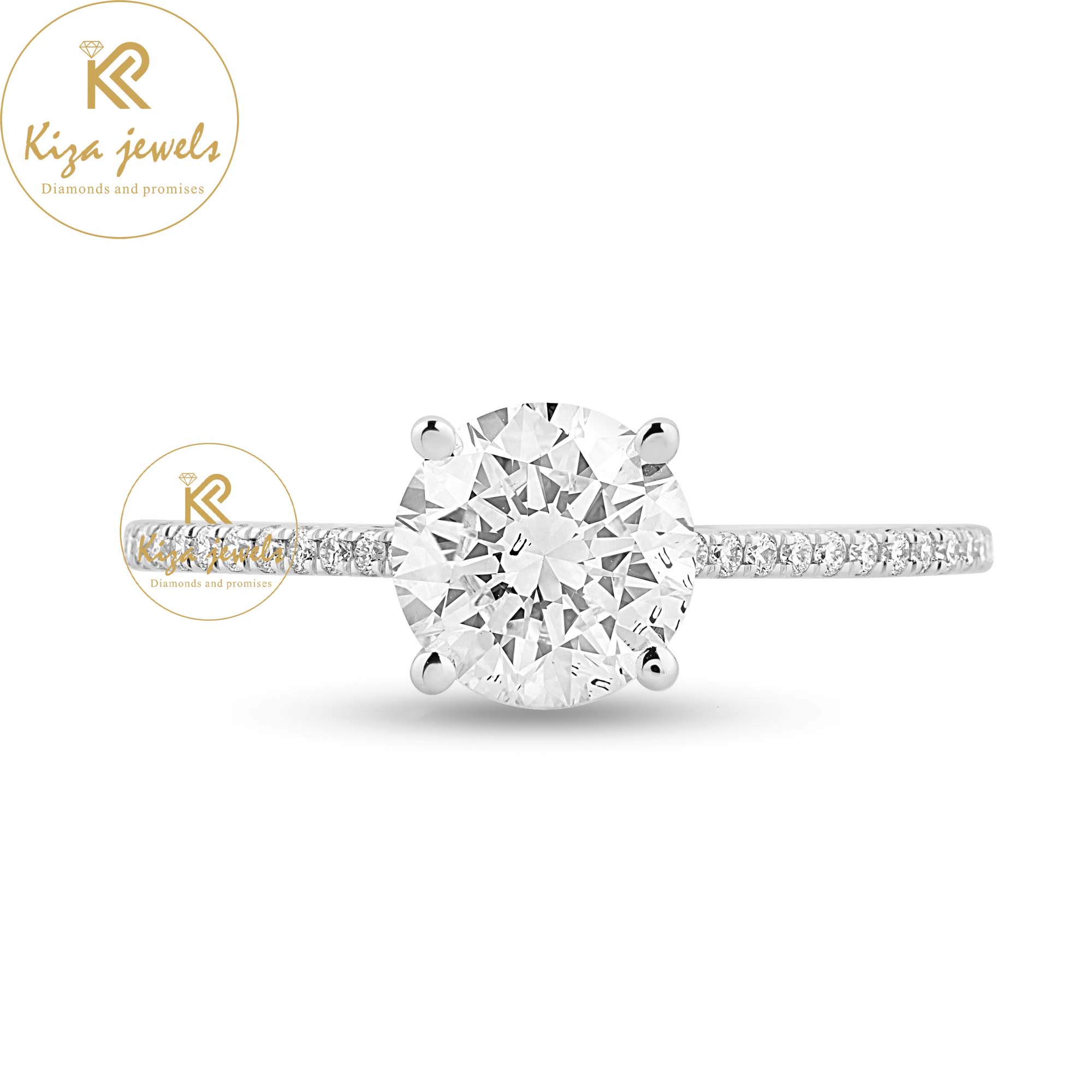 1.396 TDW Round Cut Women's Engagement Diamond Ring