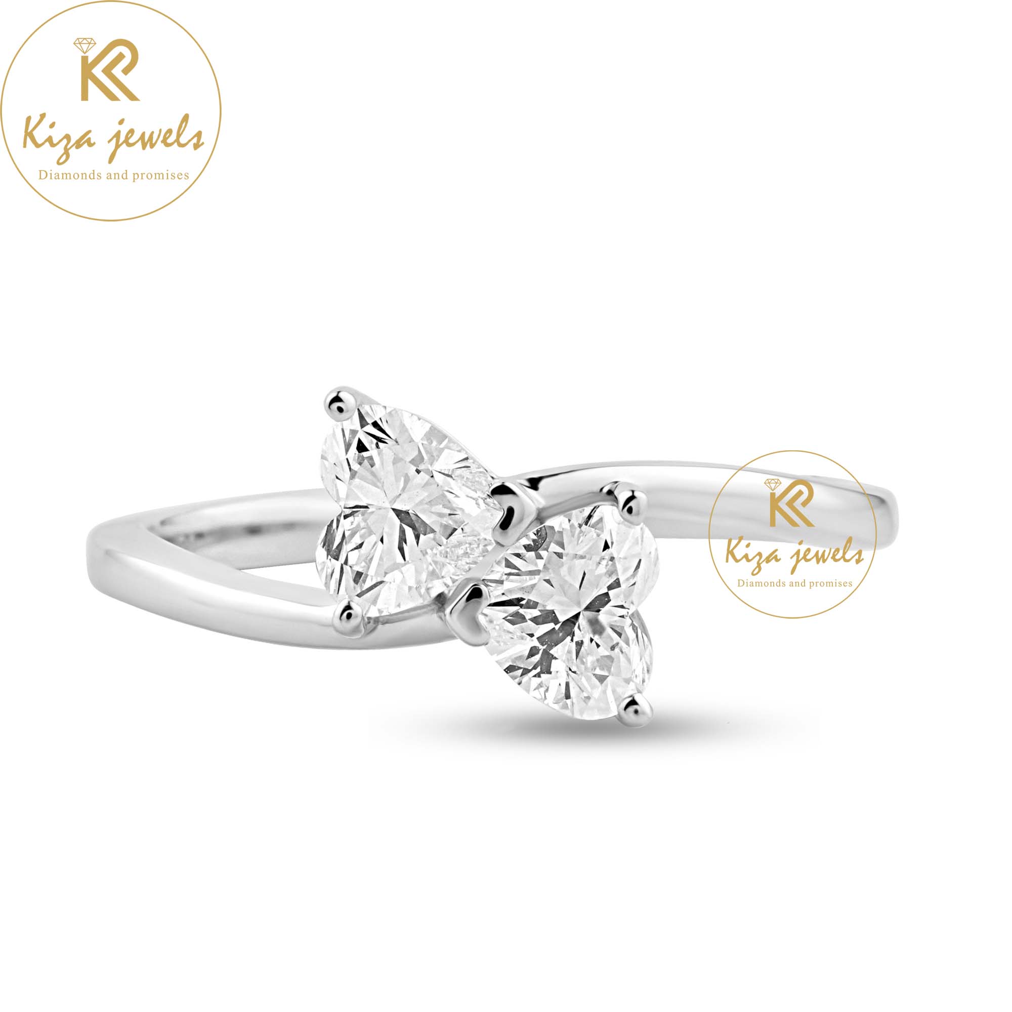 1.10 TDW Heart Cut Women's Engagement Diamond Ring