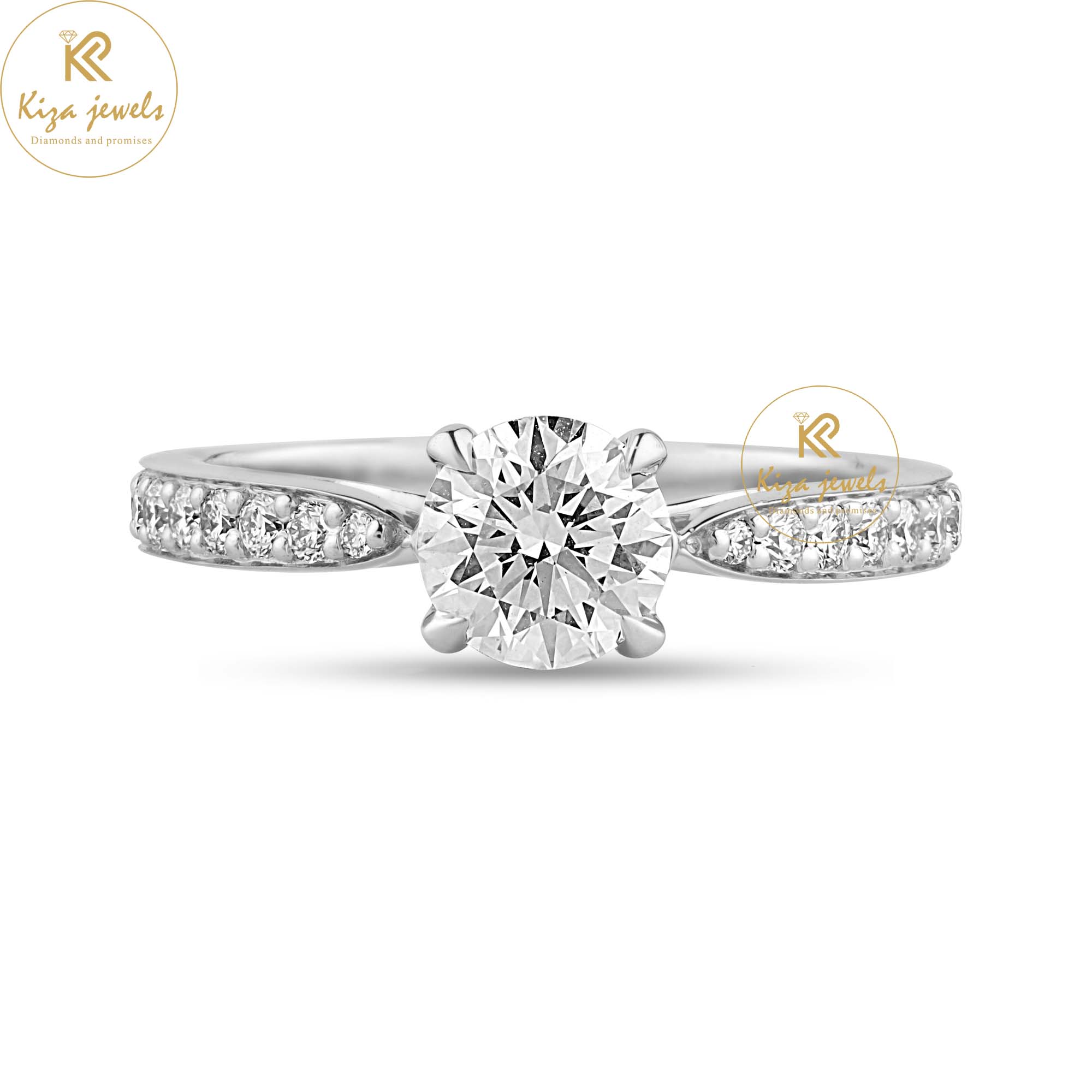 0.918 TDW Round Cut Women's Engagement Diamond Ring