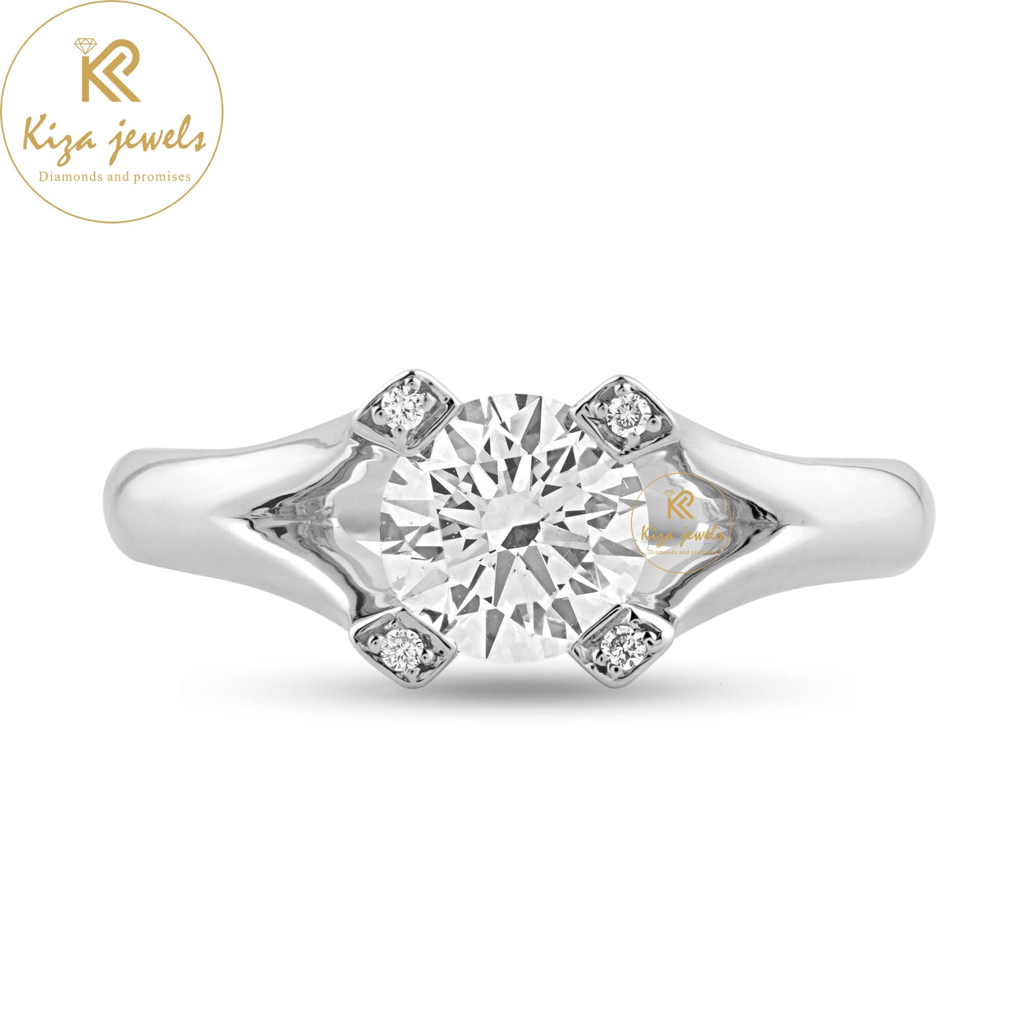 1.02 TDW Round Cut Women's Engagement Diamond Ring