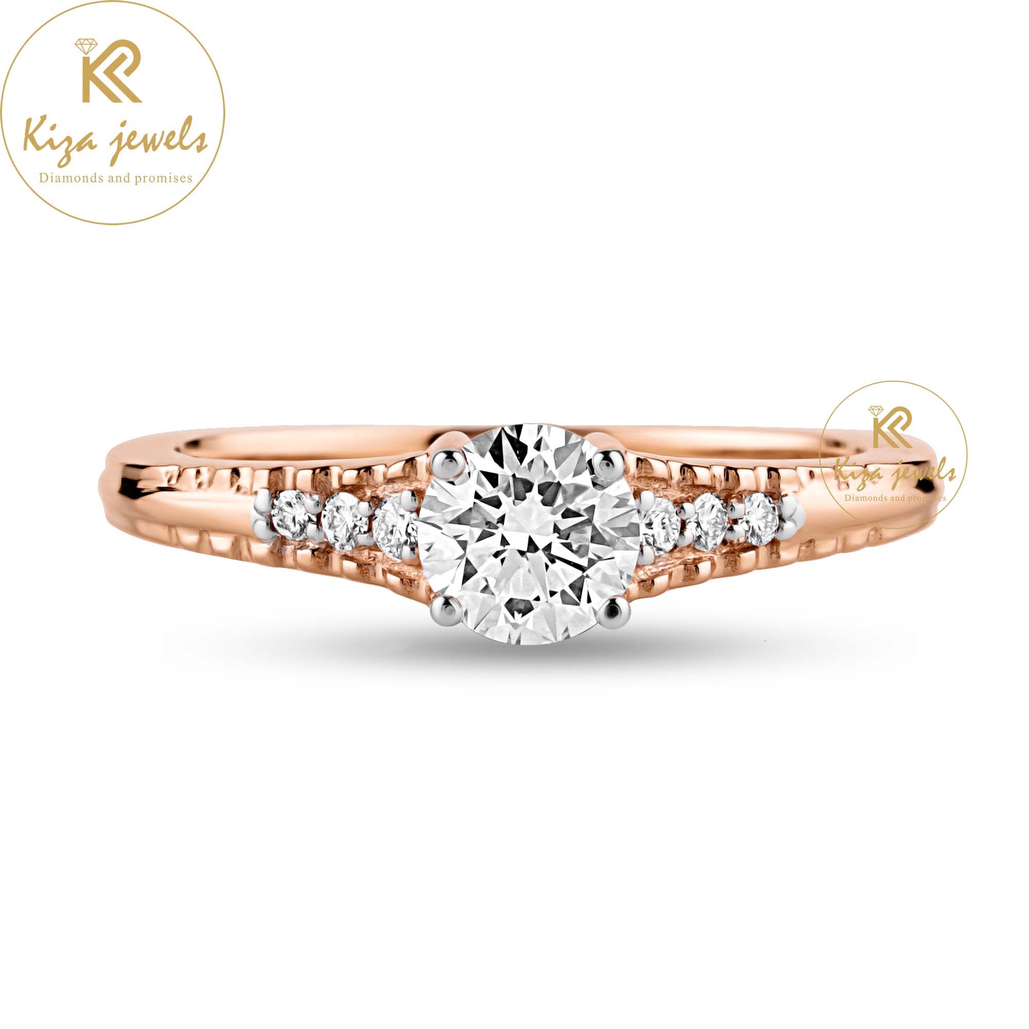 0.65 TDW Round Cut Women's Engagement Diamond Ring