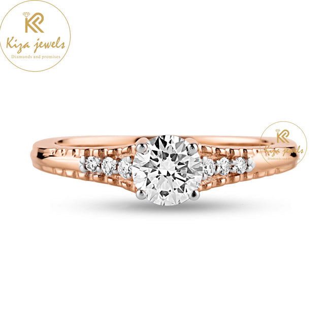 0.65 TDW Round Cut Women's Engagement Diamond Ring