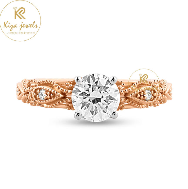 1.056 TDW Round Cut Women's Engagement Diamond Ring