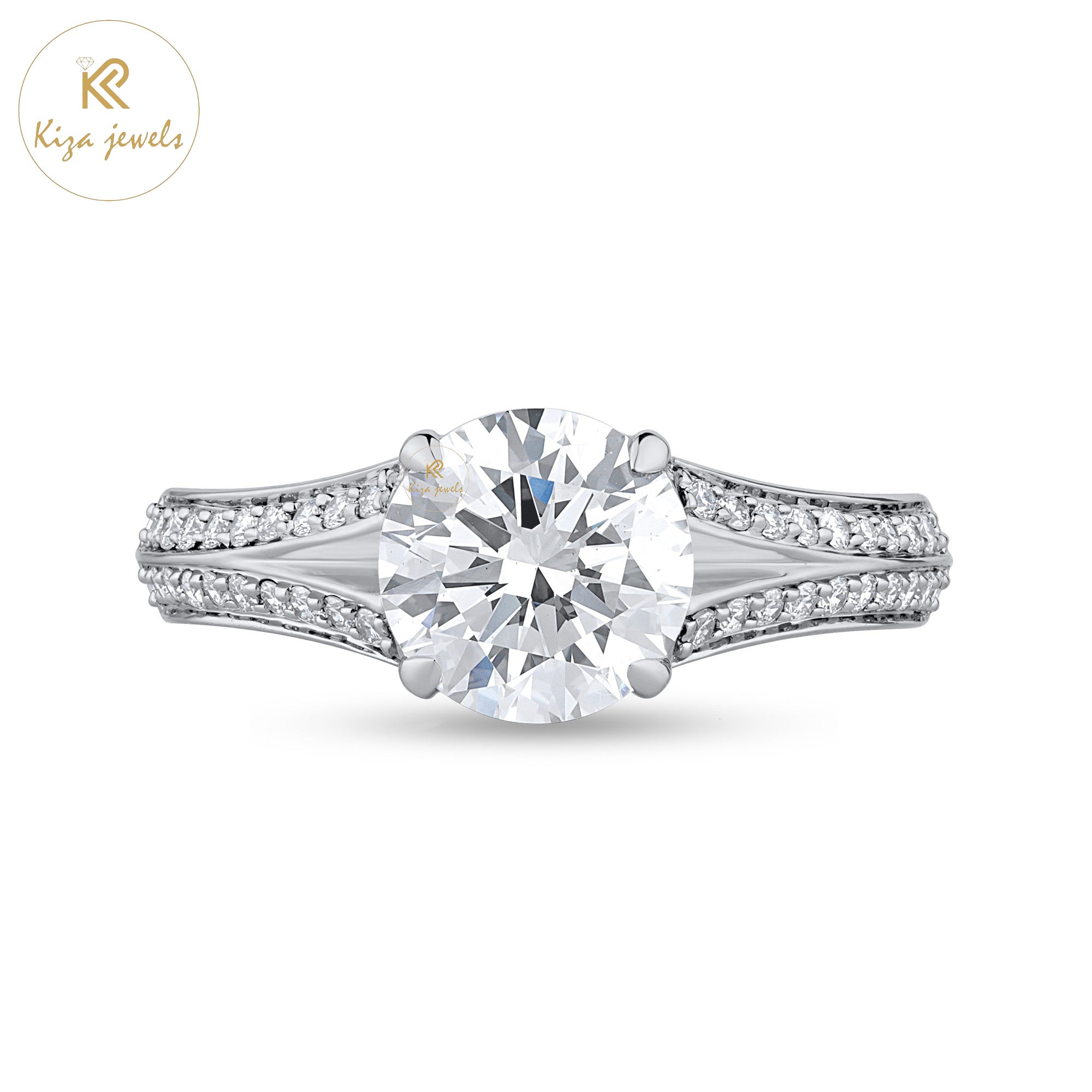 1.70 TDW Round Cut Women's Engagement Diamond Ring