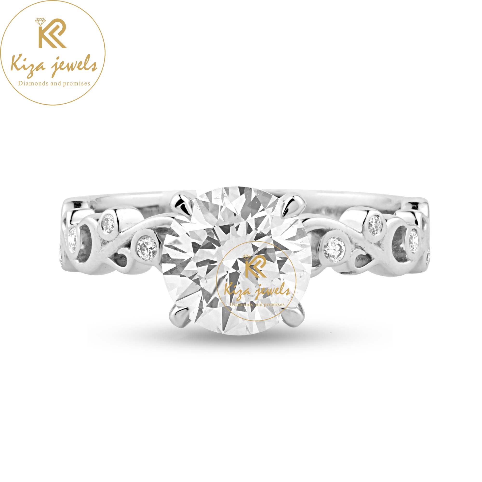 2.09 TDW Round Cut Women's Engagement Diamond Ring