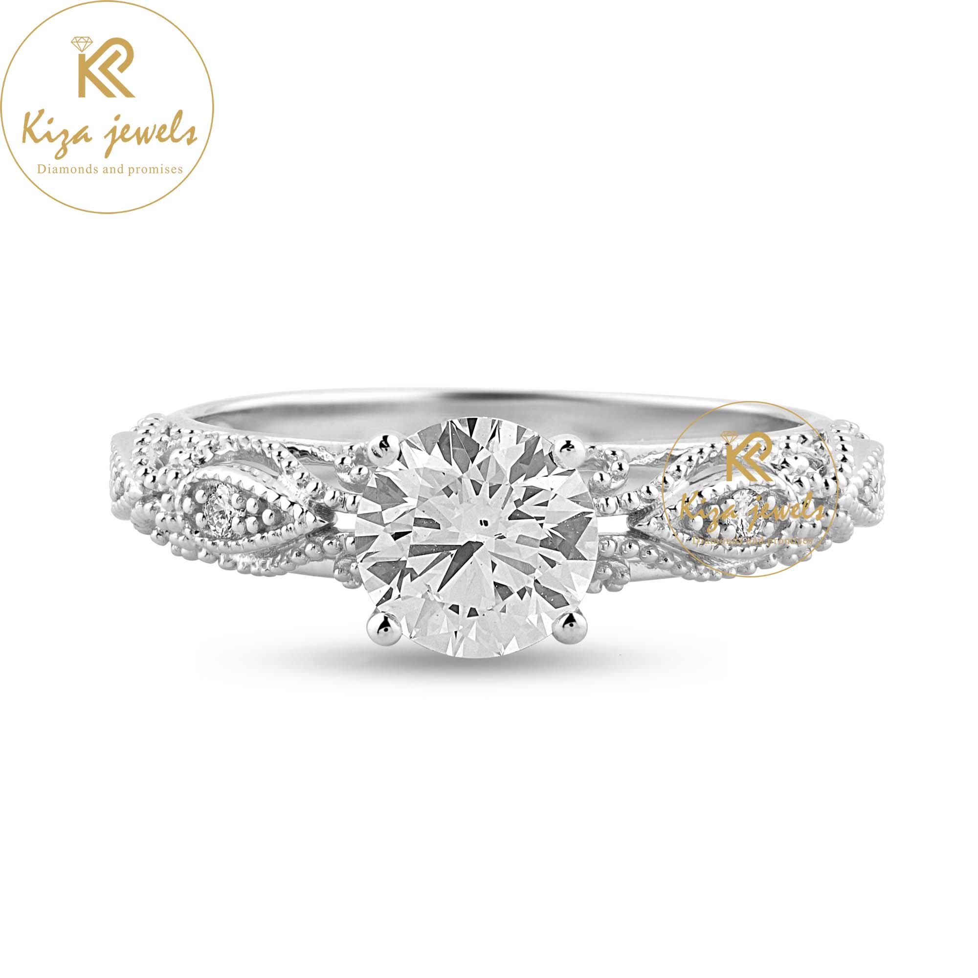 1.056 TDW Round Cut Women's Engagement Diamond Ring