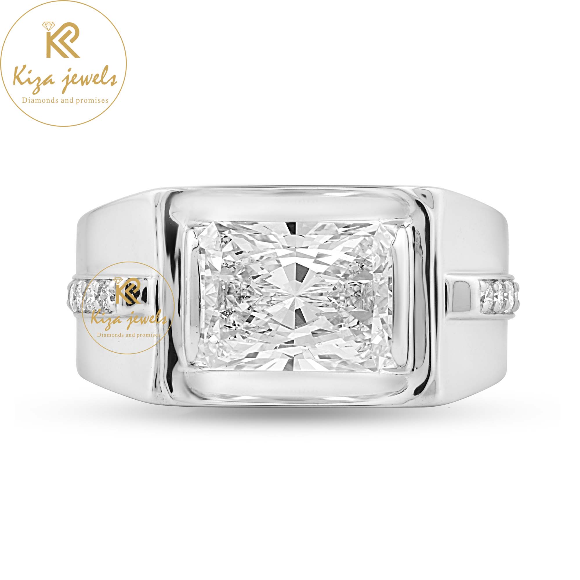 Men's Radiant Cut Diamond Rings Lab Grown Radiant Shape