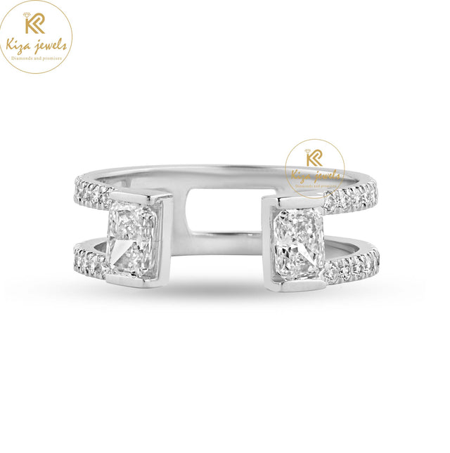 1.13 TDW Radiant & Round Cut Women's Engagement Diamond Ring