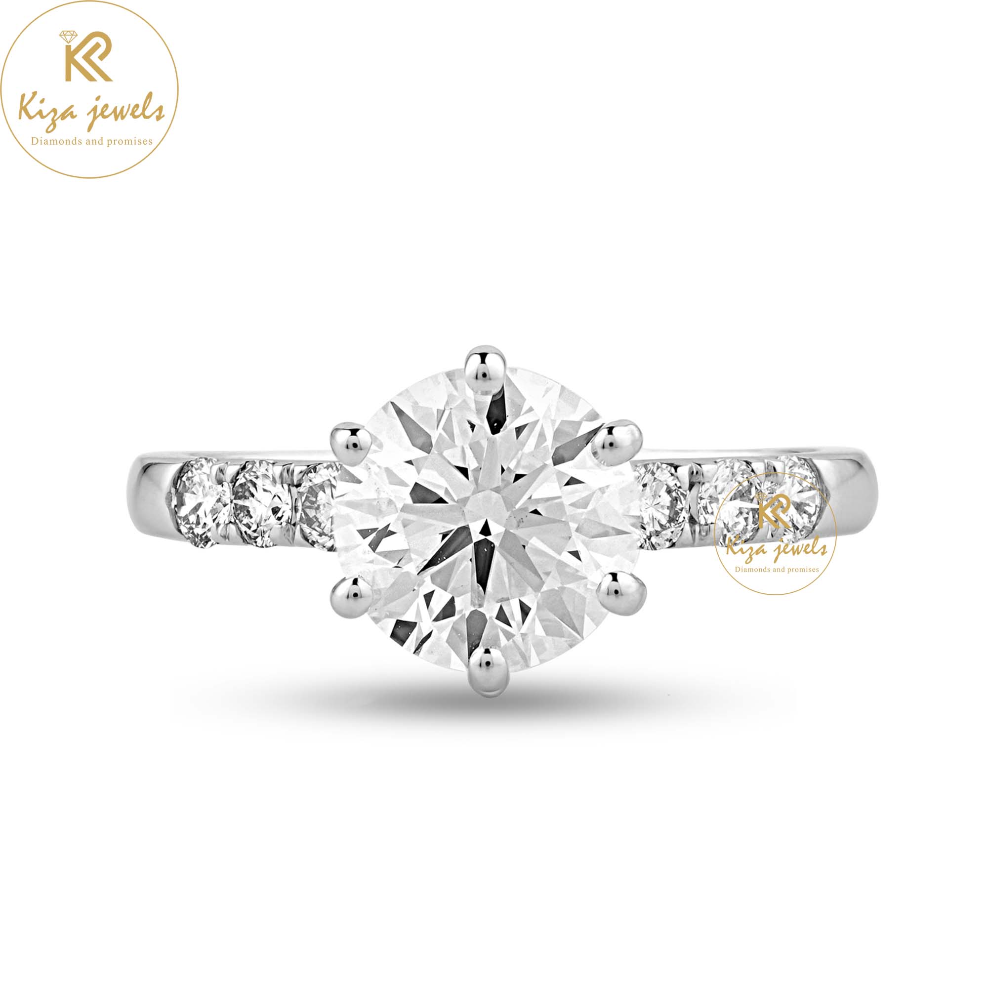 2.348 TDW Round Cut Women's Engagement Diamond Ring