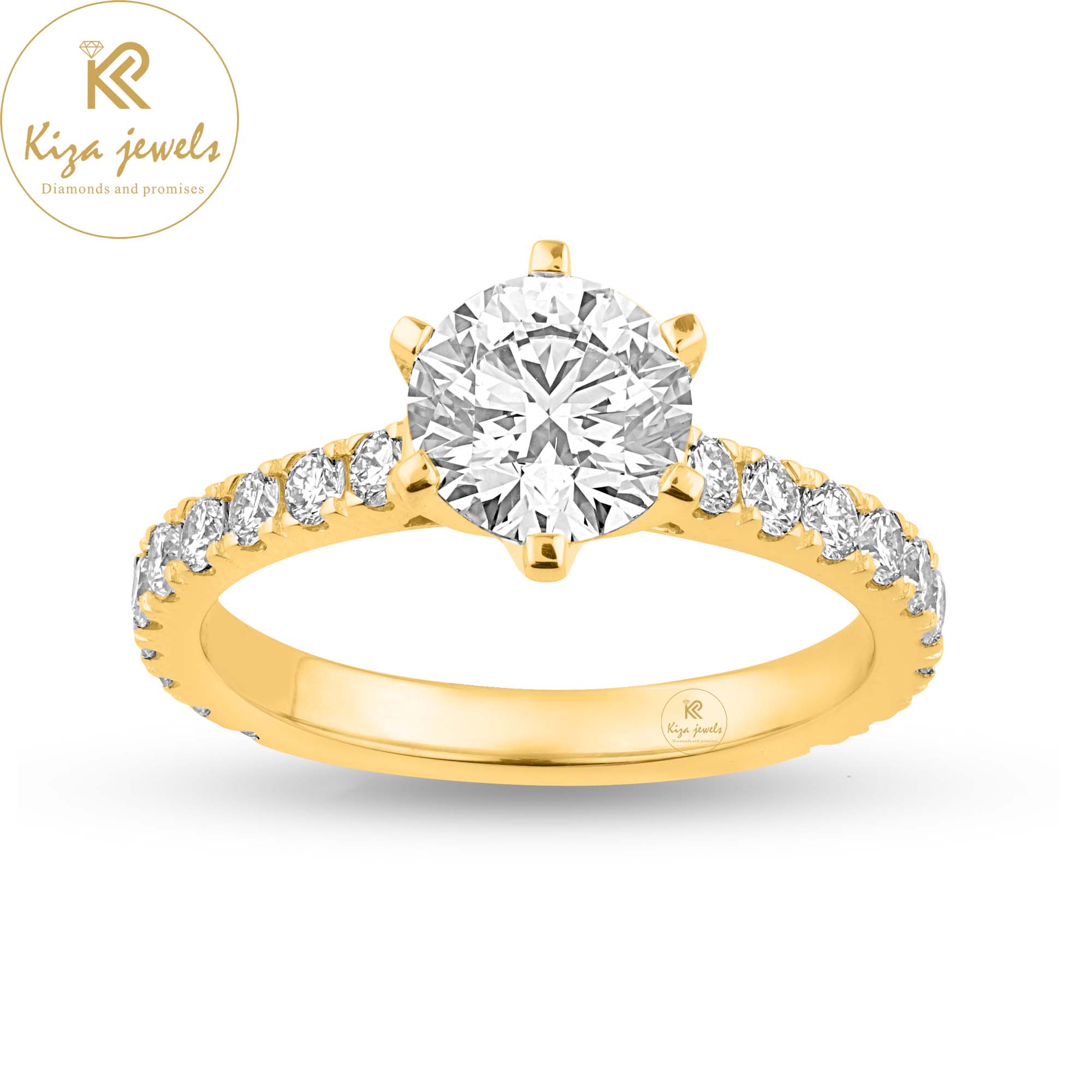 2.28 TDW Round Cut Women's Engagement Diamond Ring