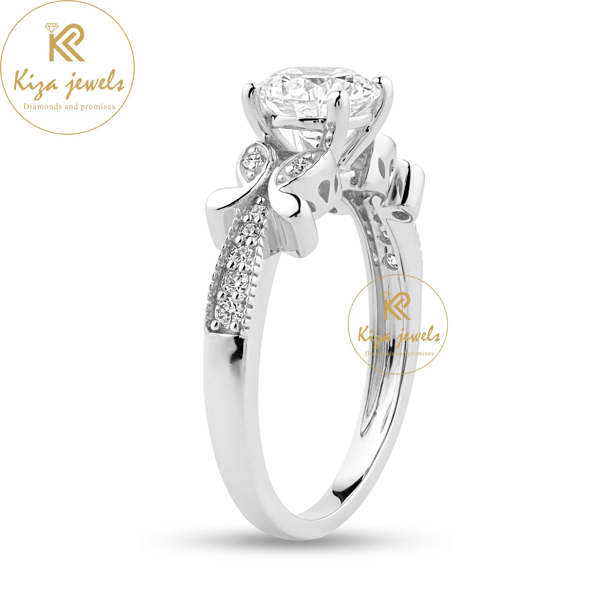 1.29 TDW Round Cut Women's Engagement Diamond Ring