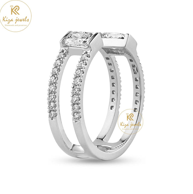 1.13 TDW Radiant & Round Cut Women's Engagement Diamond Ring