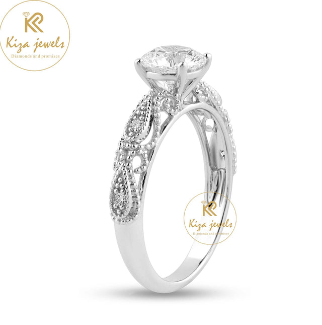 1.056 TDW Round Cut Women's Engagement Diamond Ring