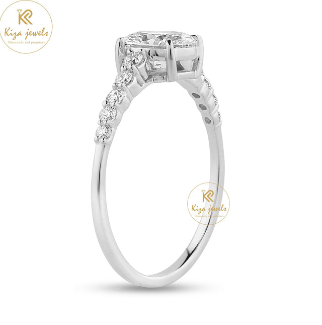 0.946 TDW Oval & Round Cut Women's Engagement Diamond Ring