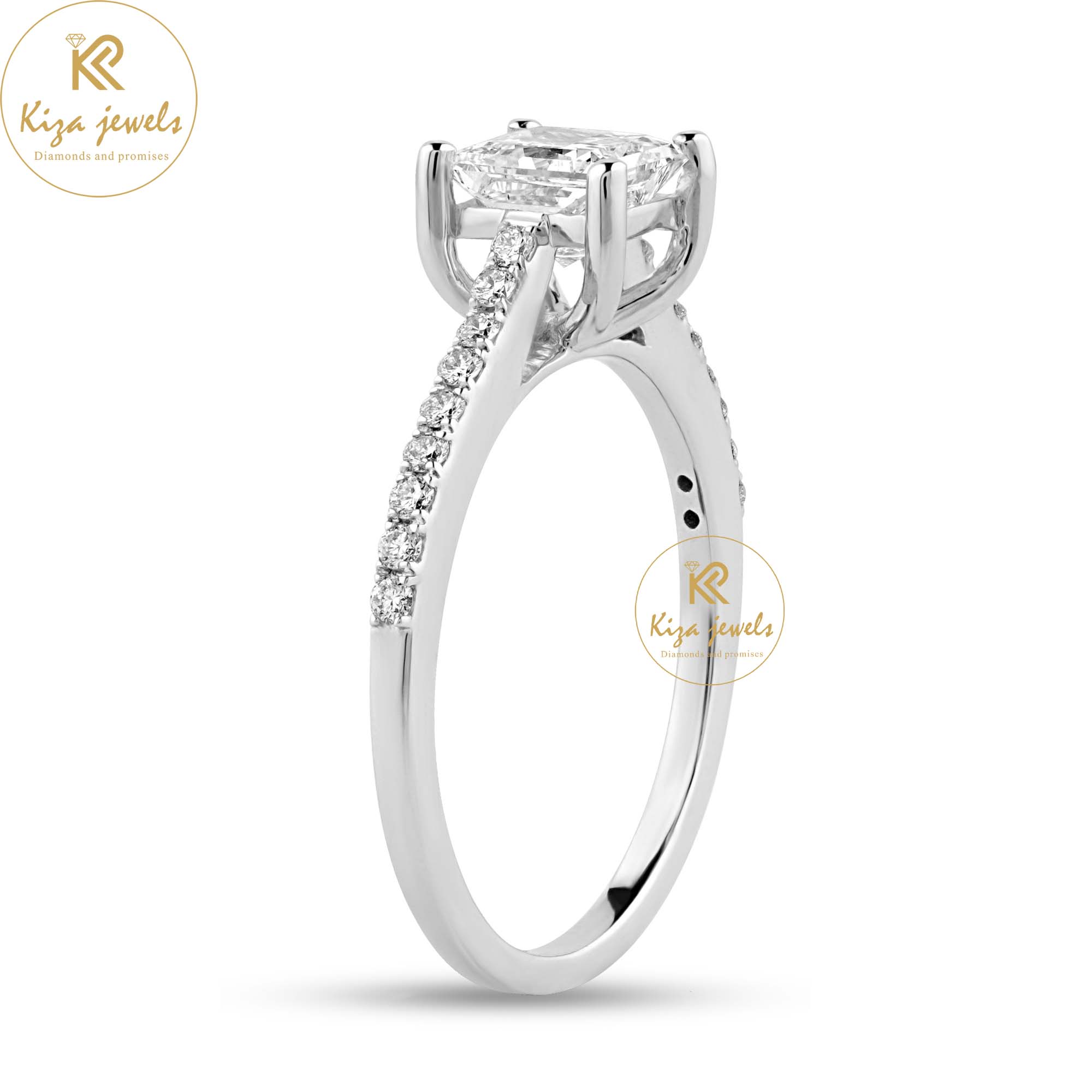 1.21 TDW Princess & Round Cut Women's Engagement Diamond Ring