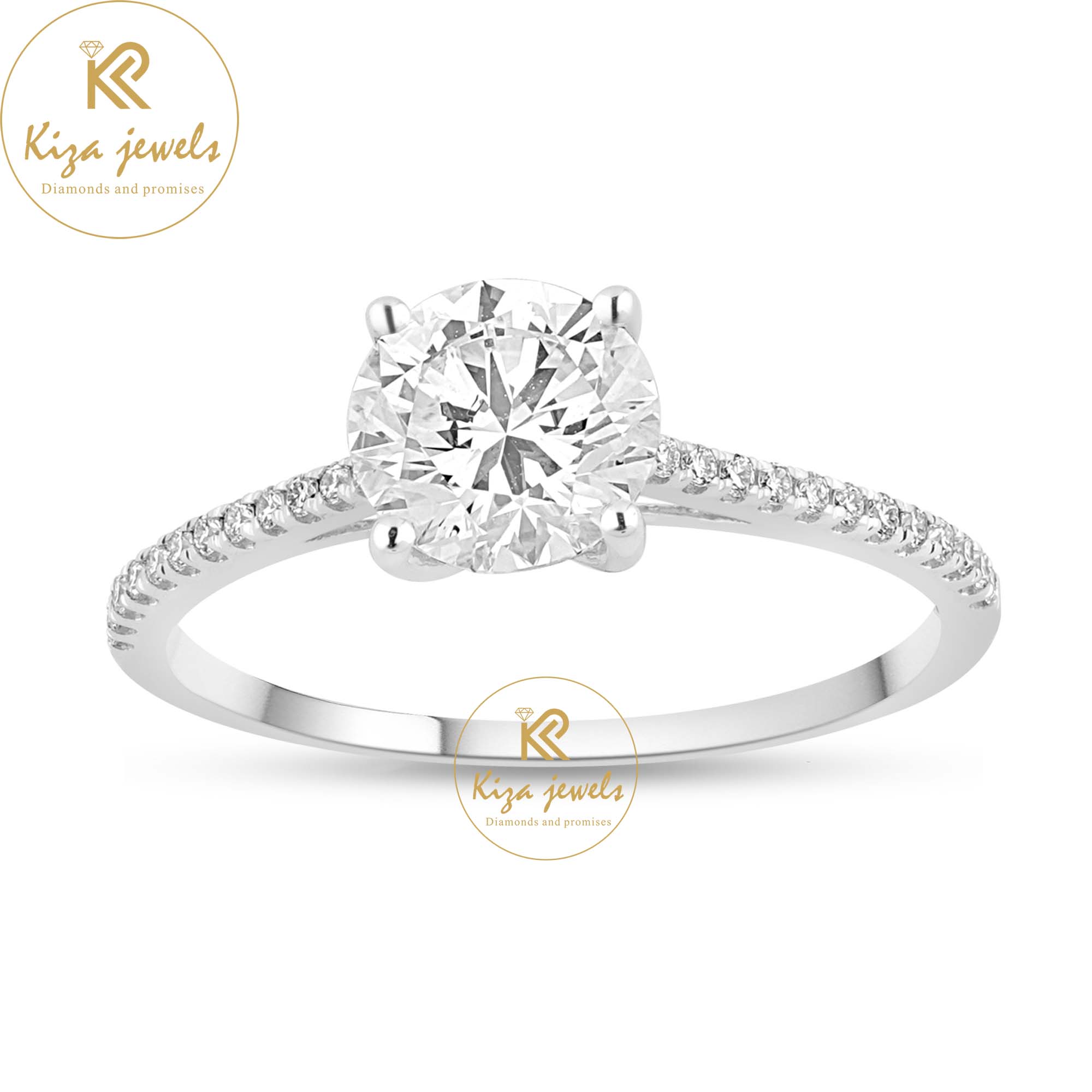 1.396 TDW Round Cut Women's Engagement Diamond Ring