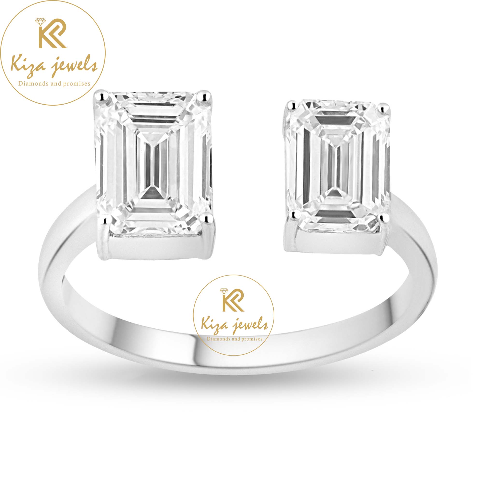 2.57 TDW Emerald Cut Women's Engagement Diamond Ring