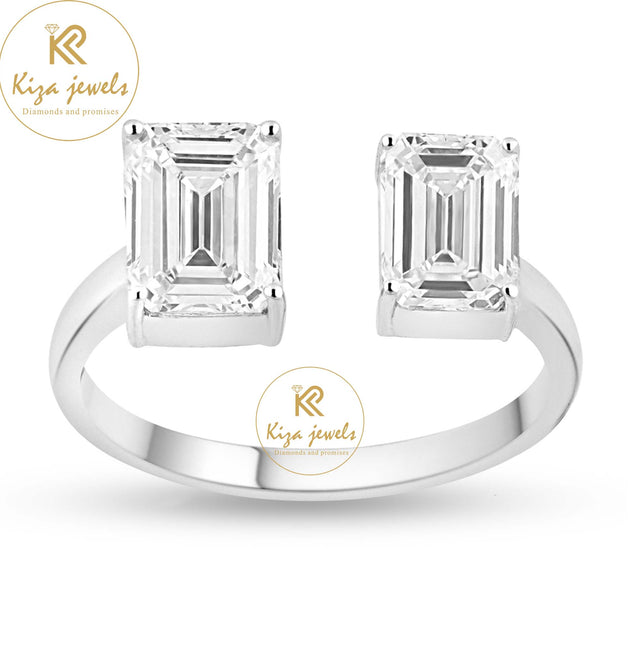 2.57 TDW Emerald Cut Women's Engagement Diamond Ring