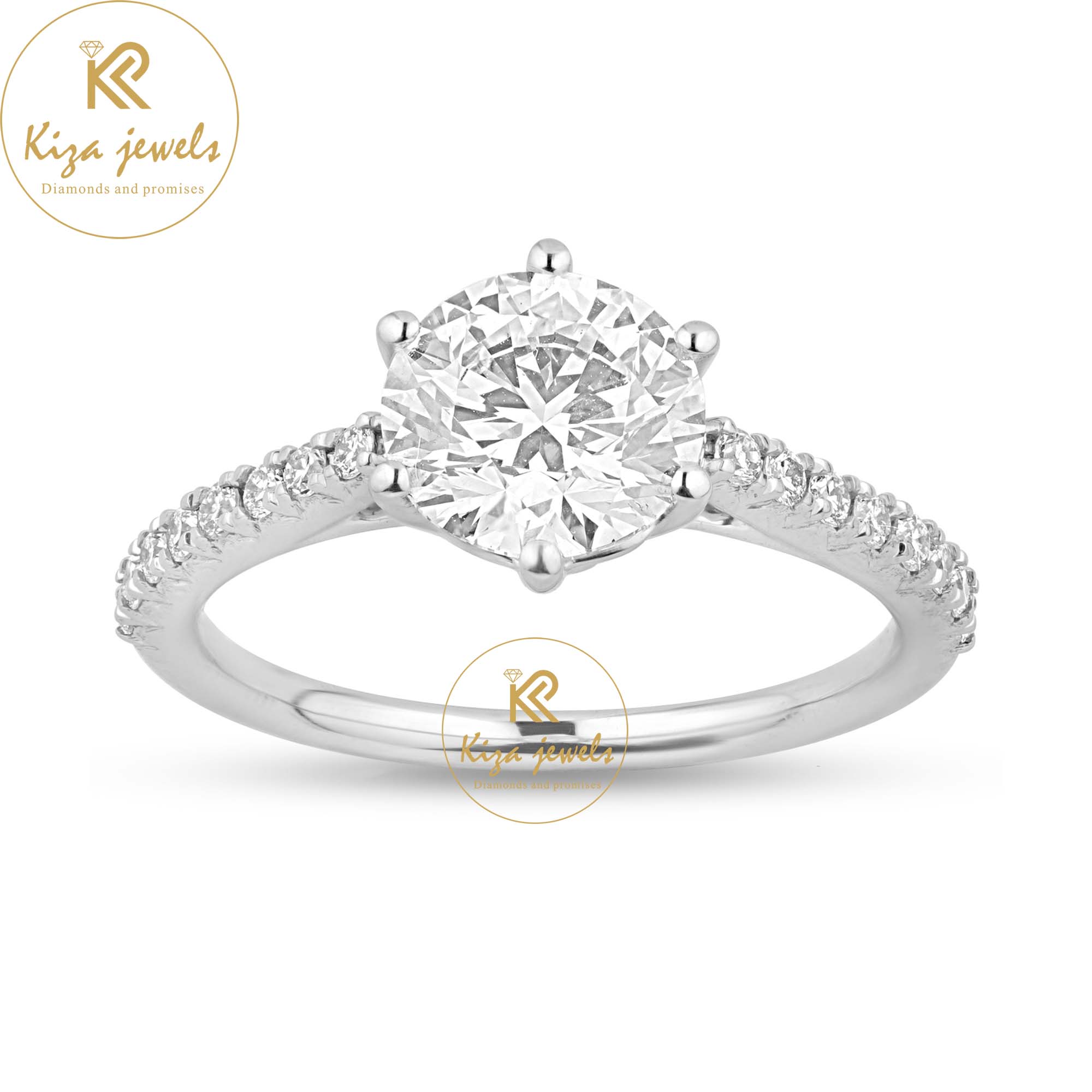 1.192 TDW Round Cut Women's Engagement Diamond Ring