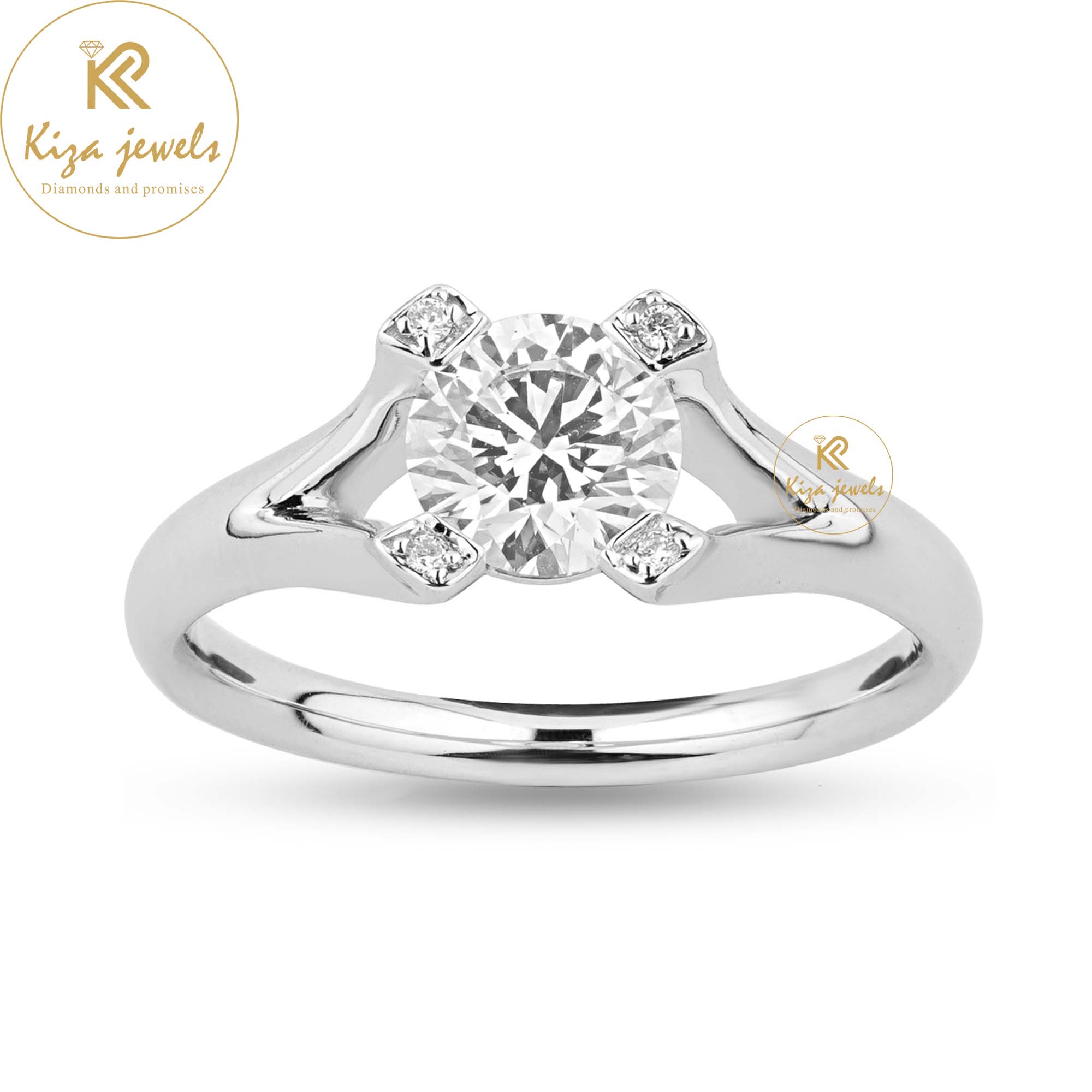 1.02 TDW Round Cut Women's Engagement Diamond Ring