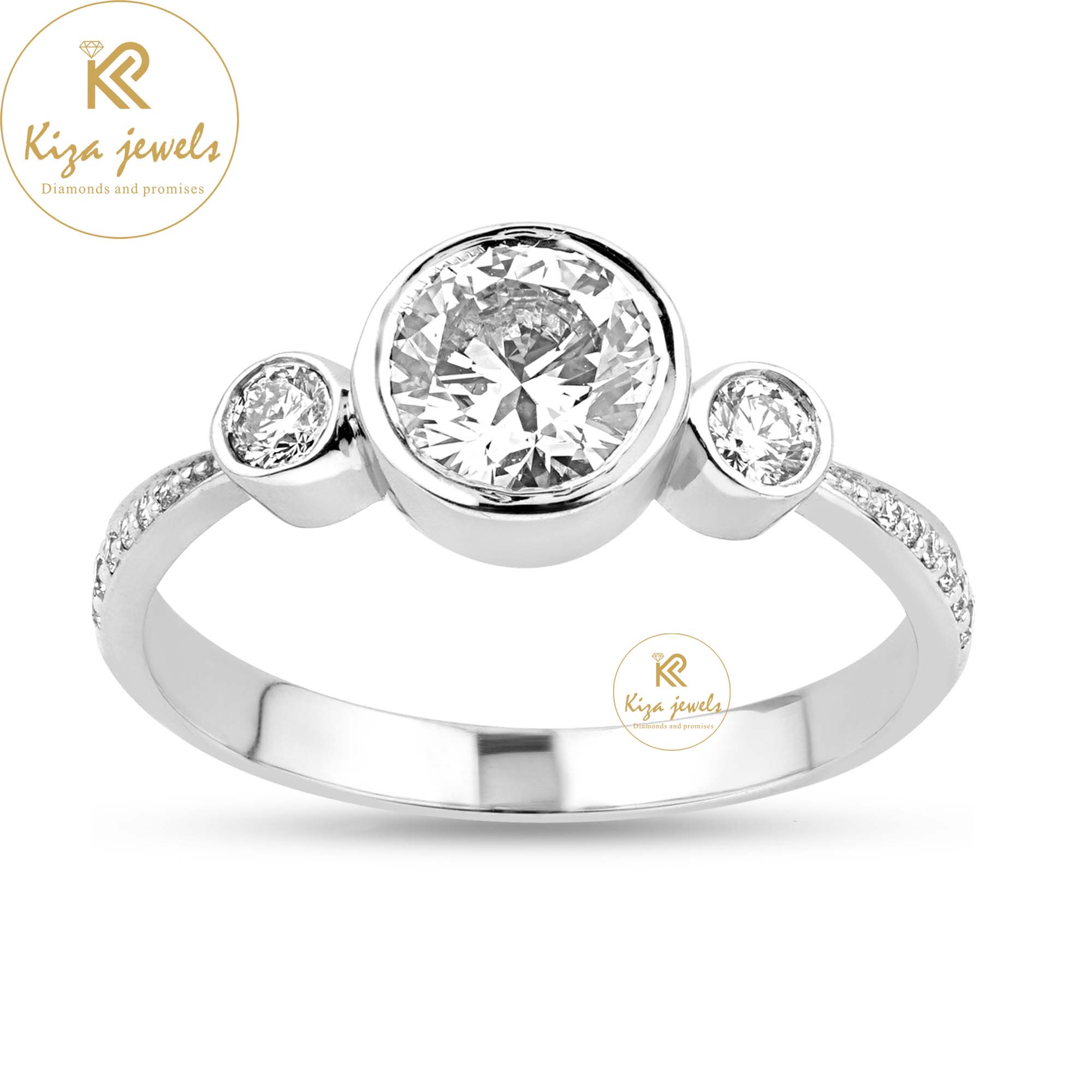 1.20 TDW Round Cut Women's Engagement Diamond Ring