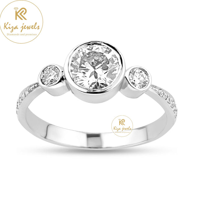 1.20 TDW Round Cut Women's Engagement Diamond Ring