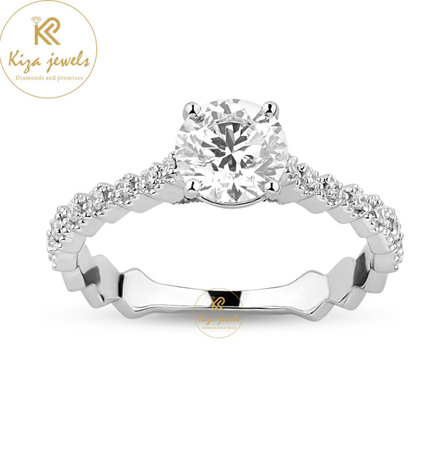 1.08 TDW Round Cut Women's Engagement Diamond Ring