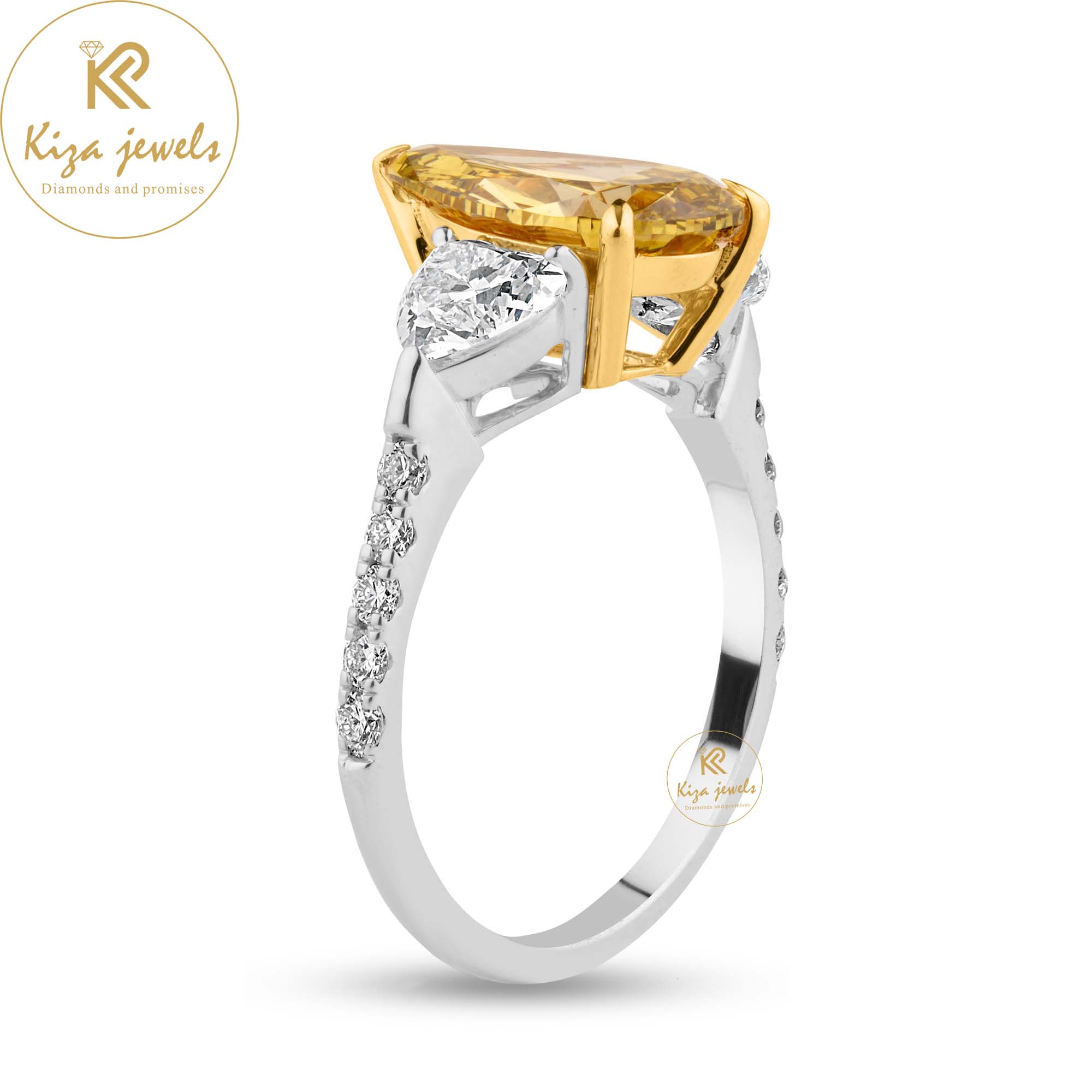 2.87 TDW F.Y. Pear, Round & Heart Cut Women's Engagement Diamond Ring