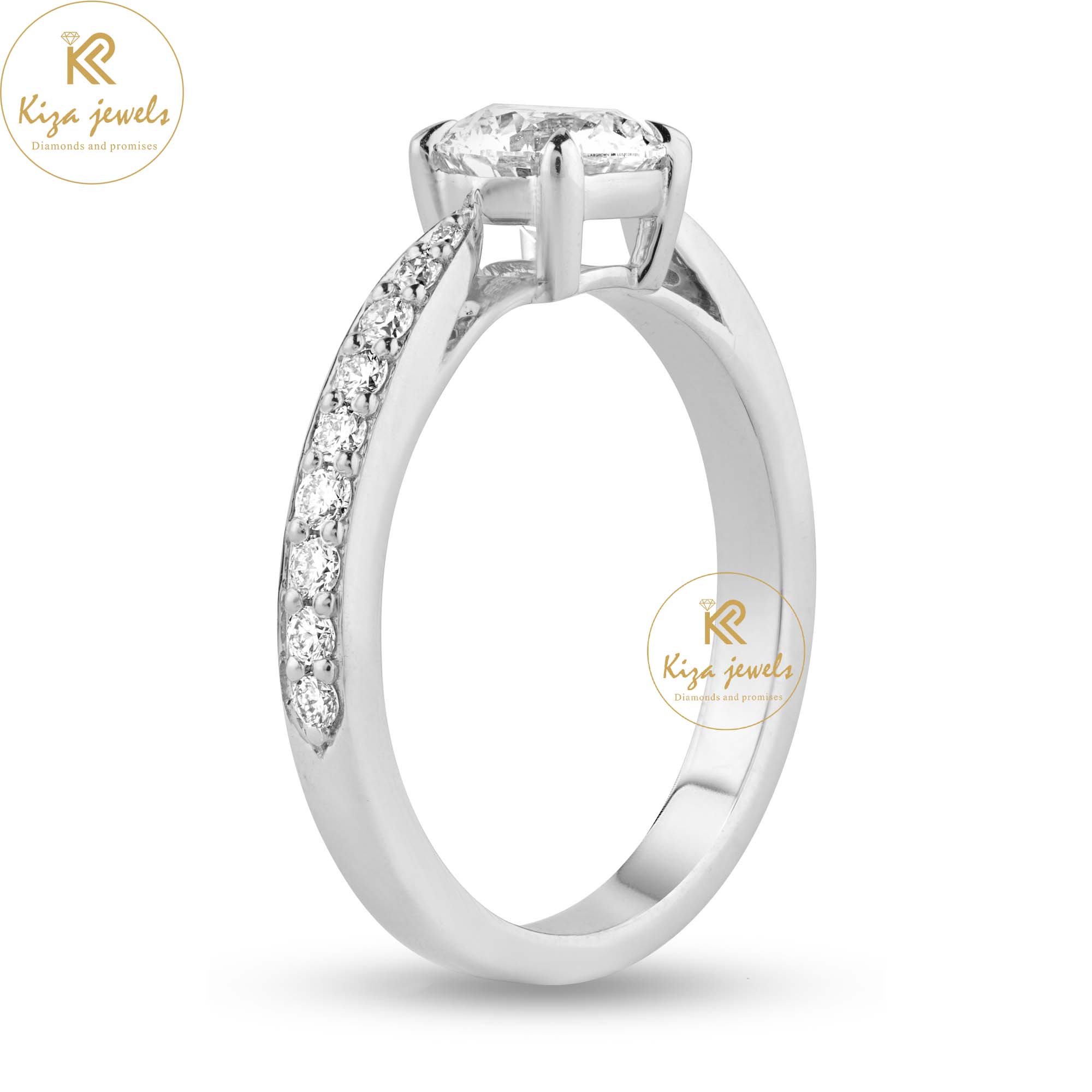 0.918 TDW Round Cut Women's Engagement Diamond Ring