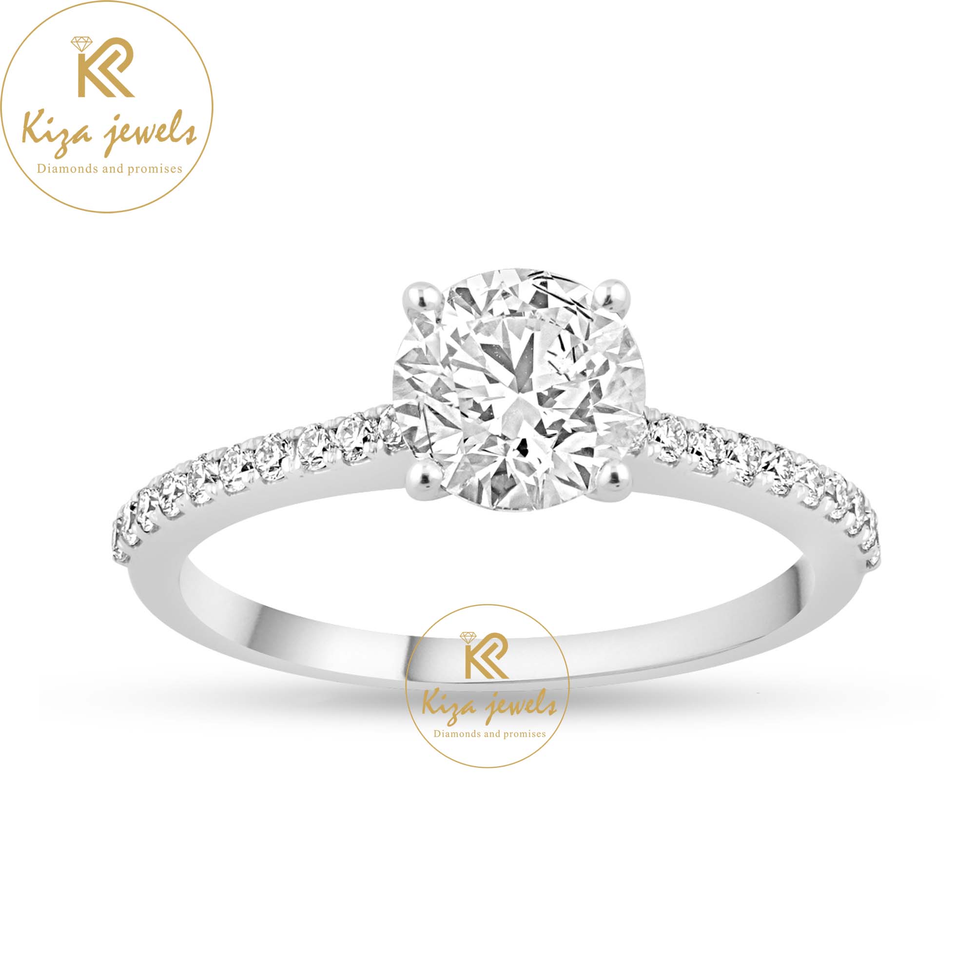 1.33 TDW Round Cut Women's Engagement Diamond Ring